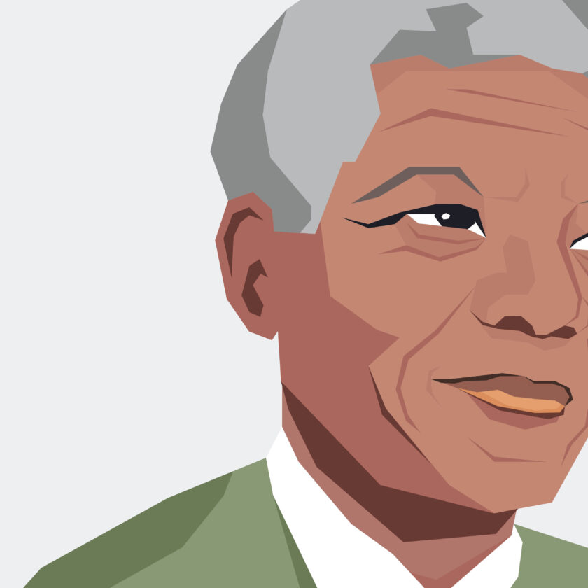 Nelson Mandela portrait from the graphic illustration series by Swaddle//Creative
