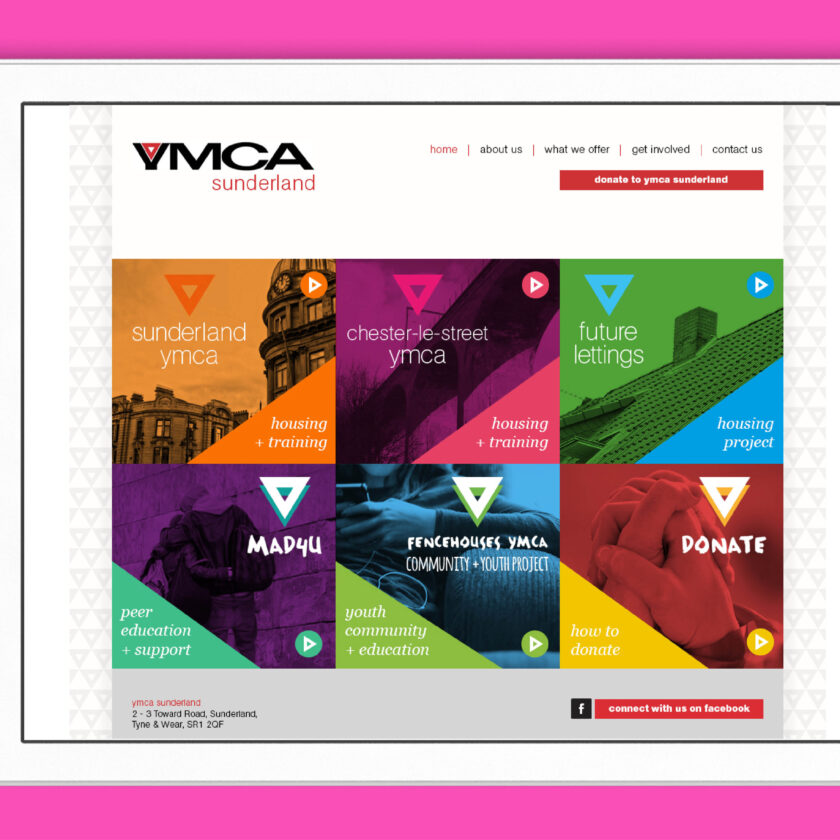 Website design for YMCA Sunderland by Swaddle//Creative