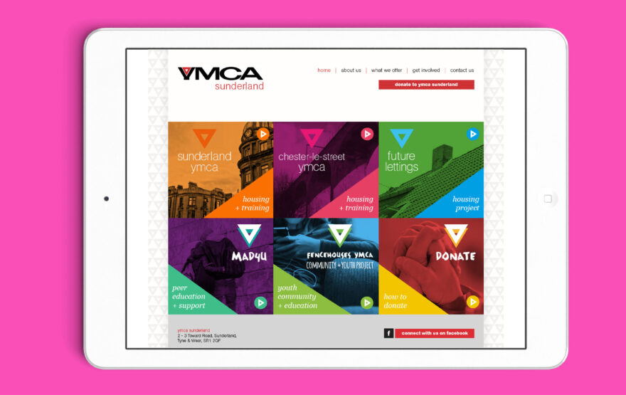Website design for YMCA Sunderland by Swaddle//Creative